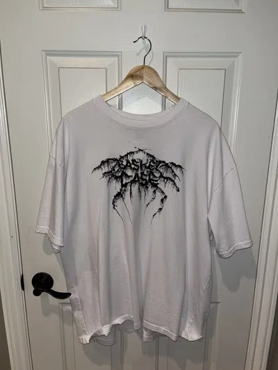 Pre-owned Basketcase Gallery Metal Logo T Shirt In White