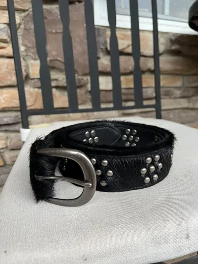 Pre-owned Basketcase Gallery Mohair Studded Belt In Black