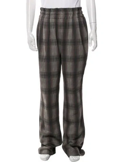 Pre-owned Basketcase Gallery Plaid Print Pants In Grey