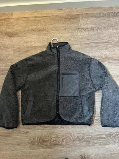 Pre-owned Basketcase Gallery Sherpa Tech Fleece Jacket In Black