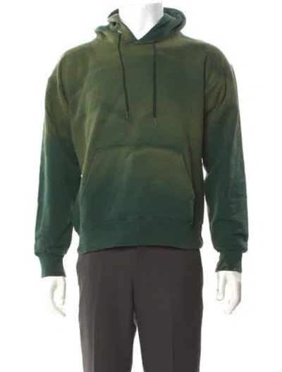 Pre-owned Basketcase Gallery Tie-dye Print Crew Neck Hoodie In Green