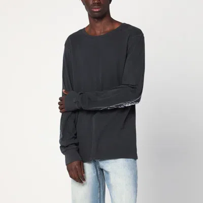 BASKETCASE GALLERY VINTAGE BLACK COTTON CREWNECK SWEATER