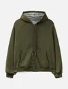 Basketcase Hench Thermal Lined Zip-up Hoodie In Green
