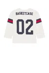 Basketcase Horsecollar Football Long Sleeve Shirt In White