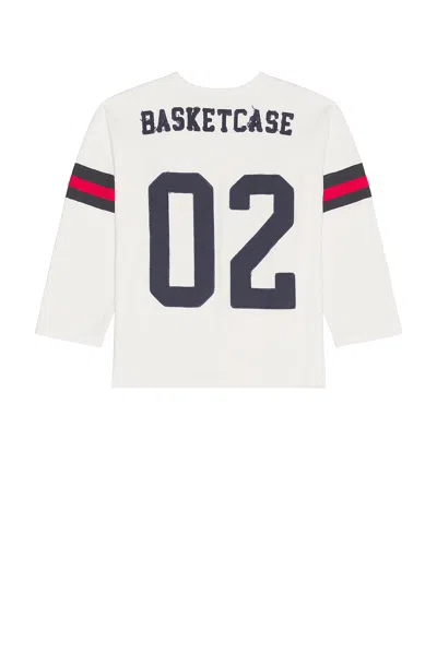Basketcase Horsecollar Football Long Sleeve Shirt In White