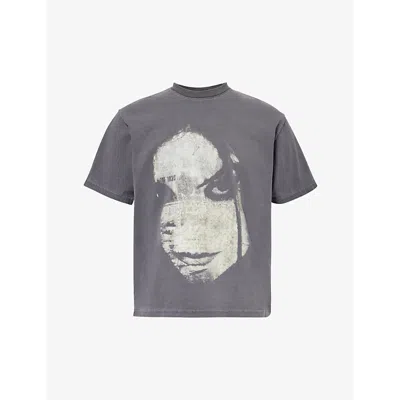 Basketcase Mens Washed Black Evanescence Graphic-print Cotton-jersey T-shirt