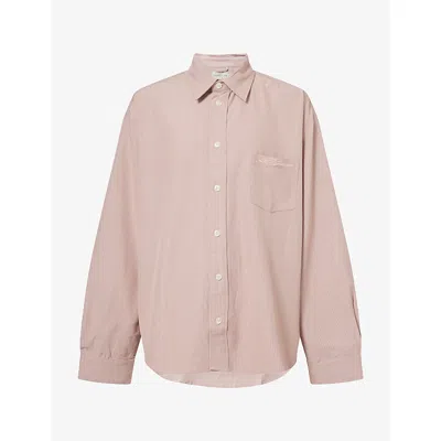 Basketcase Mens Alleyway Stripe Long-sleeve Woven Shirt Brown In Neutral