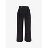 Basketcase Mens Caldwell Wide-leg Stretch-weave Trousers Black In Black
