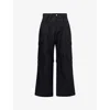 Basketcase Mens Black Dolly Cargo Wide-leg Cotton Cargo Trousers In Black