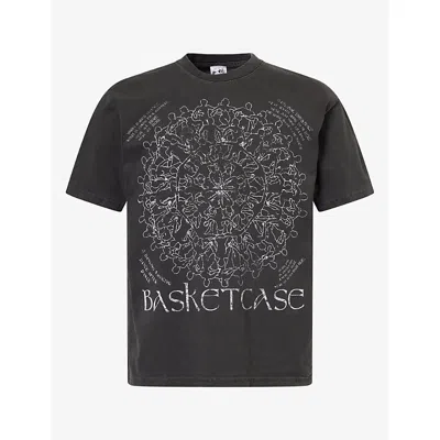 Basketcase Mens Eternal Graphic-print Cotton T-shirt Vintage Black In Multi