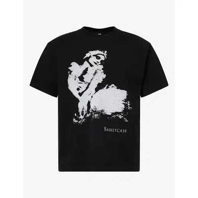 Basketcase Mens Gimmick Graphic-print Cotton T-shirt Jet Black