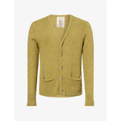 Basketcase Mens Green Wretch V-neck Knitted Cardigan