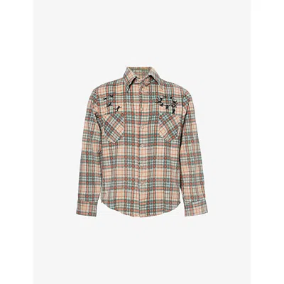 Basketcase Mens Multi Flannel Check-print Cotton Shirt