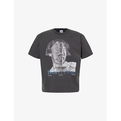 Basketcase Mens Graphic-print Crew-neck Cotton-jersey T-shirt Vintage Black