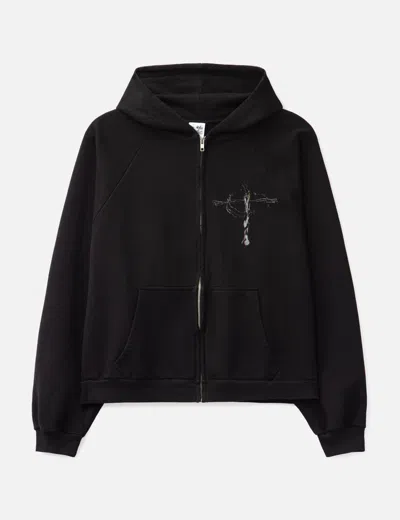 Basketcase Roadrash Zip-up Hoodie In Black