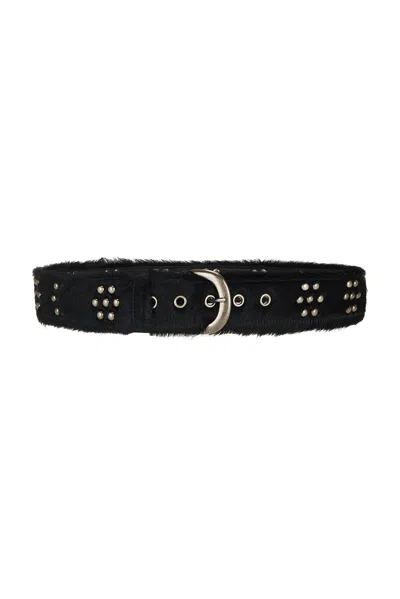 Basketcase Studded Fastener Belt In Black