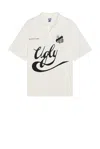 Basketcase Ugly Short Sleeve Polo In Bone