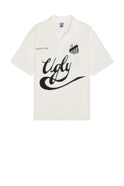 Basketcase Ugly Short Sleeve Polo In Bone