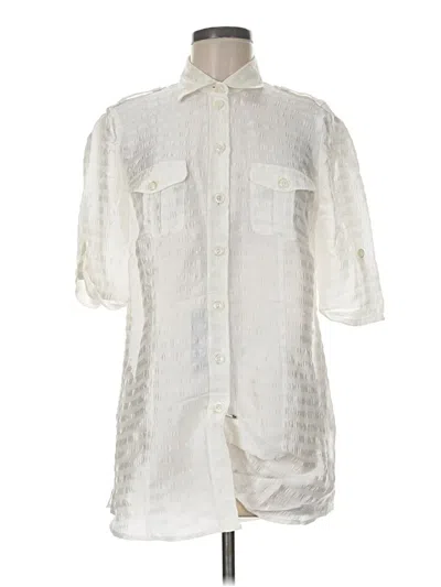 Basler 3/4 Sleeve Button Down Shirt In Neutral