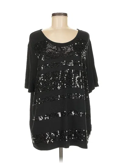 Pre-owned Basler 3/4 Sleeve Top Black Scoop Neck Tops