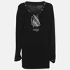 Basler Black Jersey Drawstring Neck Tie Sweatshirt In Black
