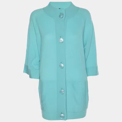 Basler Blue Knit Buttoned Sweater Xxl