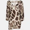 Basler Brown Printed Jersey Top In Brown