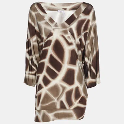 Basler Brown Printed Jersey Top