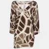 Basler Brown Printed Jersey Top In Multi