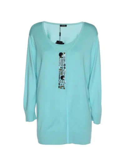 Pre-owned Basler Embellished Sweater In Blue