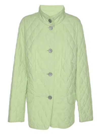 Pre-owned Basler Quilted Buttoned Puffer Jacket In Green