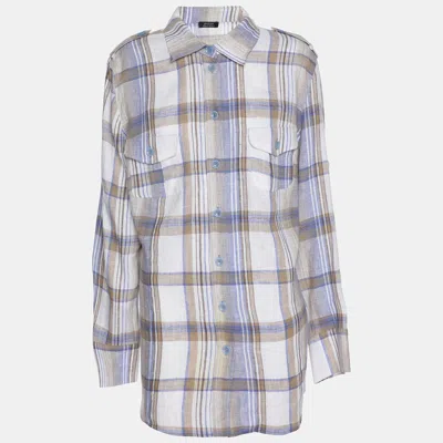 Basler Multicolor Check Linen Long Sleeve Shirt