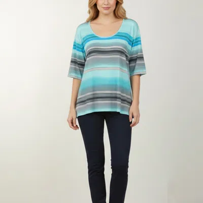 Pre-owned Basler Multicolor Stripe Jersey Tunic Blouse Xxl