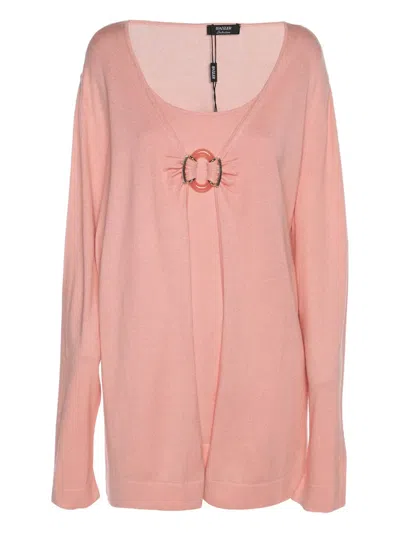 Pre-owned Basler Ring-detail Knit Top In Pink