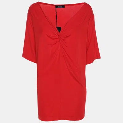 Basler Red Jersey V Neck Tops