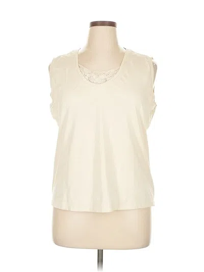 Pre-owned Basler Sleeveless Top Ivory Keyhole Neckline Tops In White
