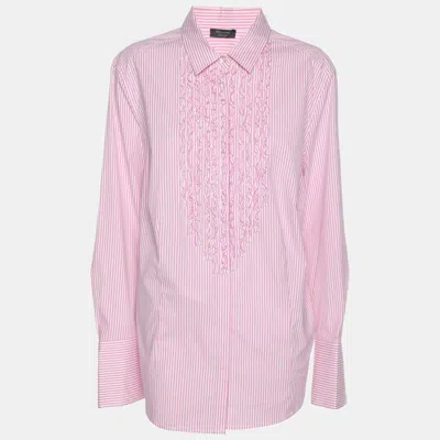 Basler Weekend By  Pink/white Striped Cotton Shirt Xl