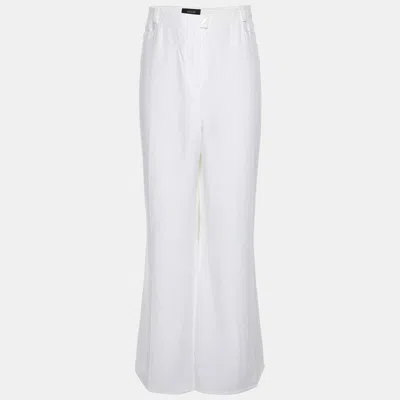 Pre-owned Basler White Linen Trousers Xxxl