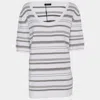 Basler White/grey Lurex Knit T-shirt In Multi