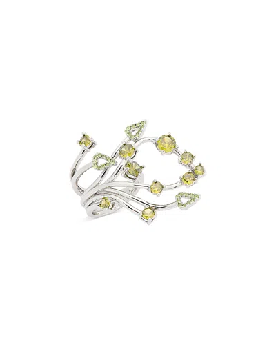 Basliq Crystal Firework Ring - Exclusive In Green/silver