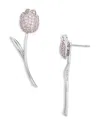 Basliq Tulip Earrings - Exclusive In Pink/silver