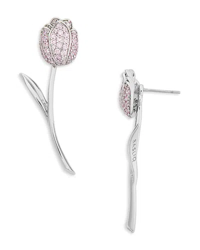 Basliq Tulip Earrings - Exclusive In Pink/silver