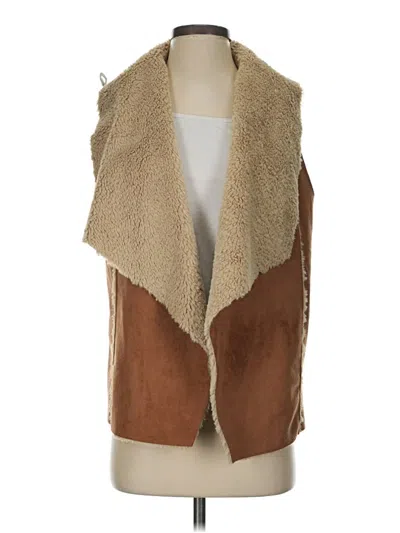 Pre-owned Bass Faux Fur Vest In Brown