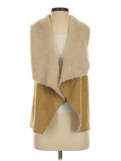 Pre-owned Bass Faux Fur Vest In Tan