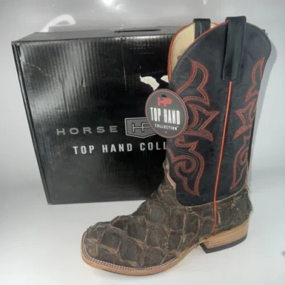 Pre-owned Bass Horse Power Boots - Anderson Bean Top Hand Collection Brazilian Big  Hp8006 In Blue