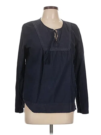 Pre-owned Bass Long Sleeve Blouse In Blue