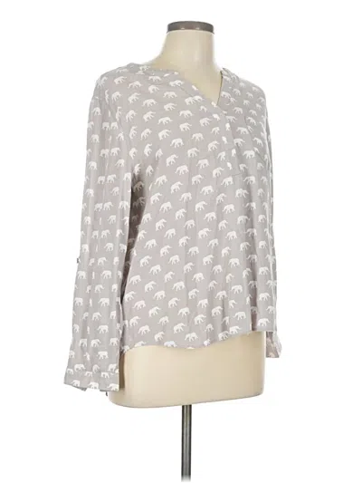 Pre-owned Bass Long Sleeve Blouse In Gray