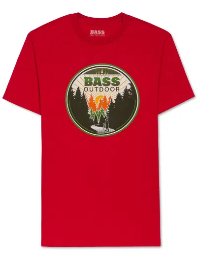 Bass Mens Graphic Knit T-shirt In Red