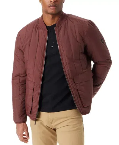 BASS OUTDOOR BASS OUTDOOR BOMBER JACKET MEN'S RUM RAISIN FULL ZIP REVERSIBLE OUTDOOR MAC12