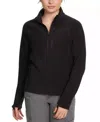 Bass Outdoor Fleece Jacket Womens Black Half-zip Pockets Long-sleeve Fts642 In Black